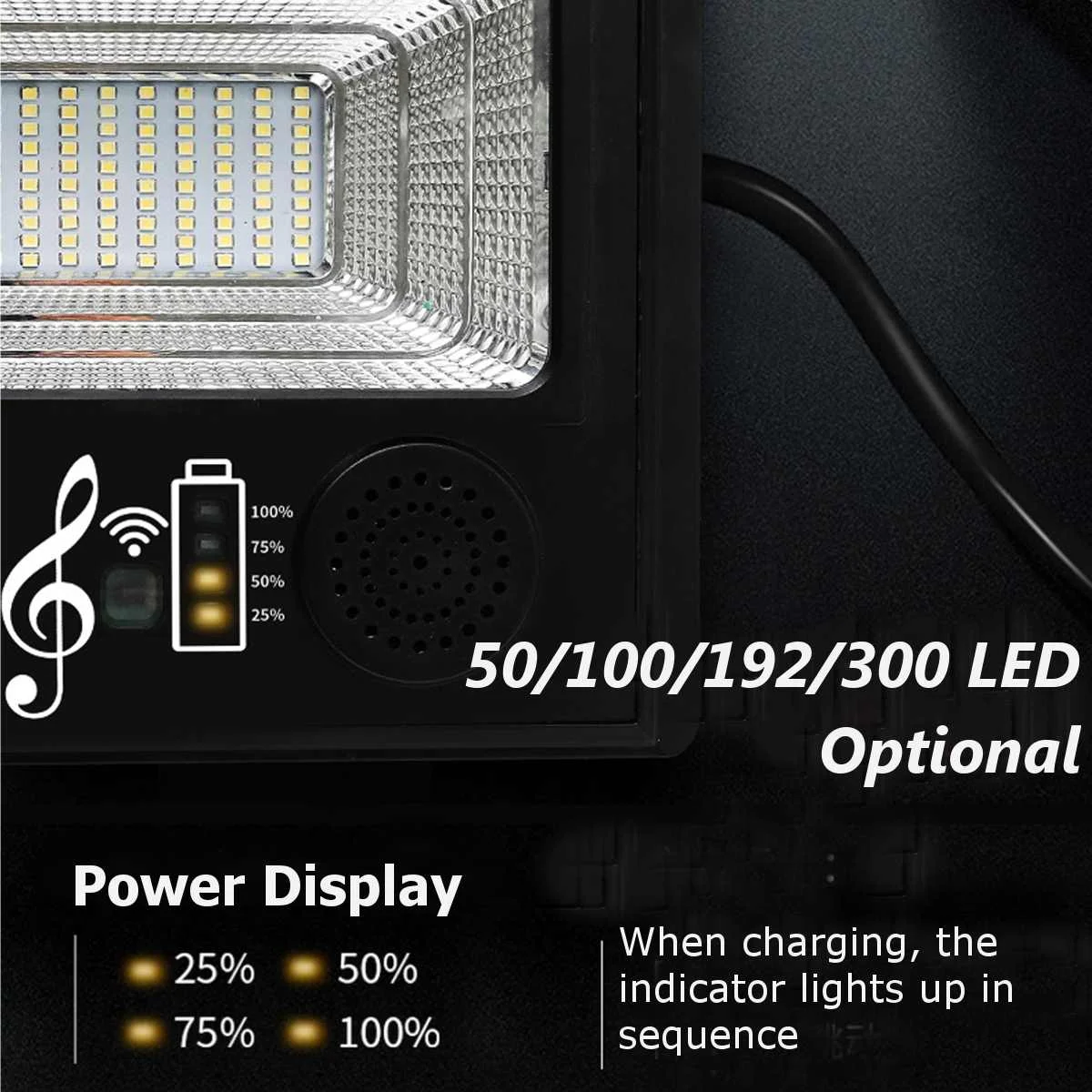 Lâmpada ao ar Água de Poupança Luz de Inundação Ip67 à Prova Livre 300 Led Energia Solar w 200 Música Bluetooth Alto-falante Dip67 50 - 100 192 5 Lâmpadas solares