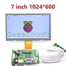Raspberry Pi 7 zoll LCD Display 1024*600 TFT Bildschirm mit Stick Bord HDMI VGA 2AV für Raspberry Pi 3/2 Modell B/B +