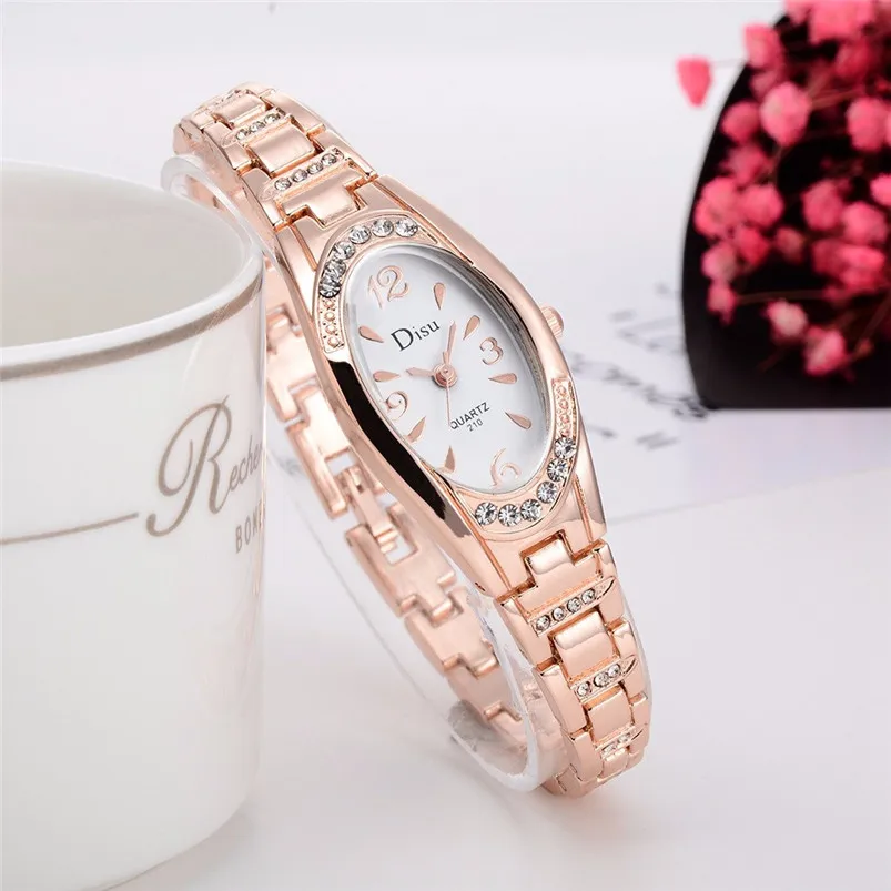 Luxury Women Watch Rose Gold Plated Women's Elegant Rhinestone Bracelet Fashion Dress Wrist Watches Clock reloj mujer D31 (9)
