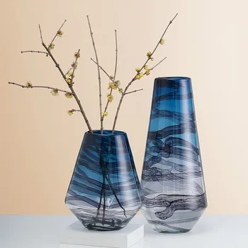 

Color Vase Transparent Glass Creative American Simple Flower Arrangement Dried Flower Lily Flower Living Room Home Decoration
