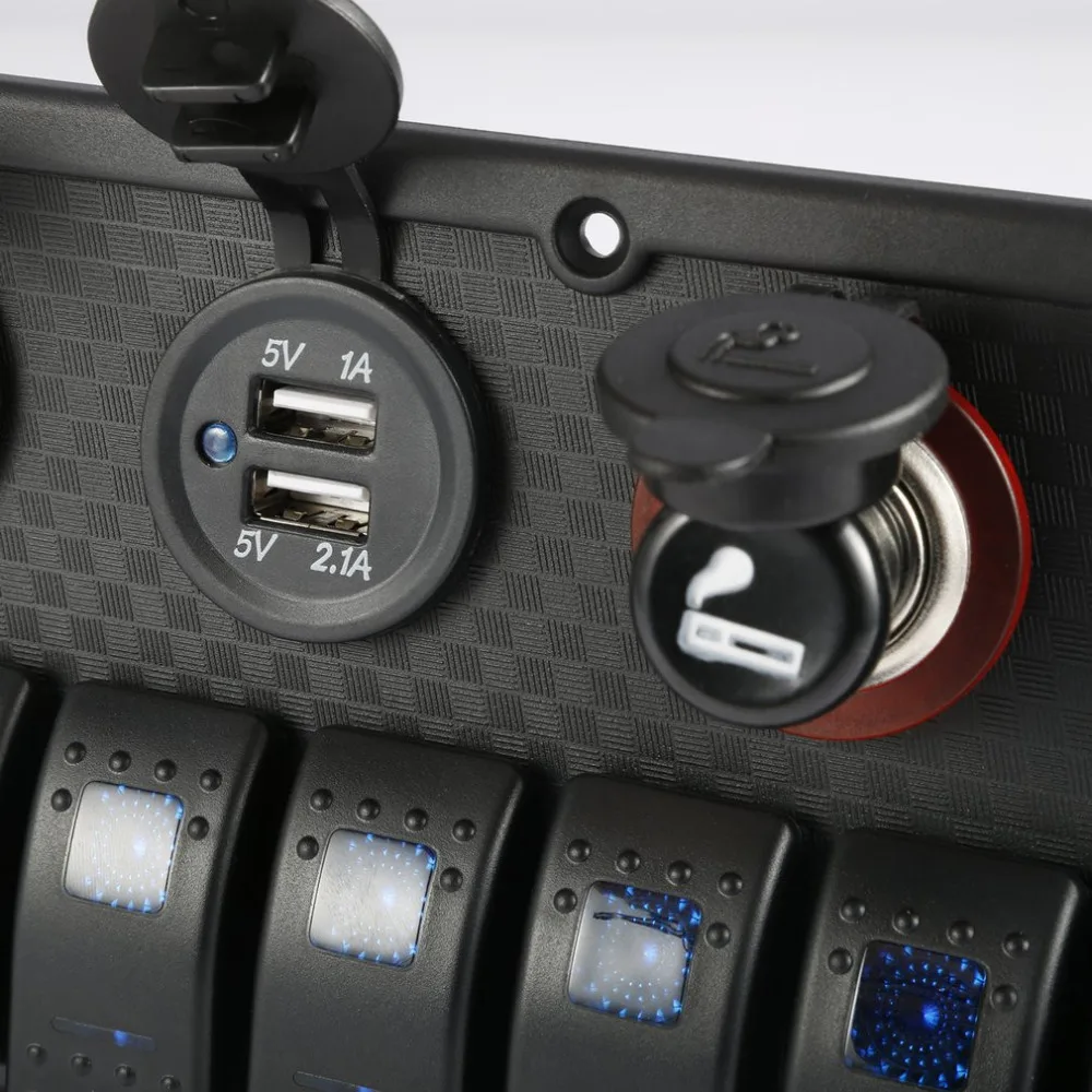  Nuevo 8 Gang 12-24V interruptor basculante Panel de Control coche barco marino voltímetro IP65 impe