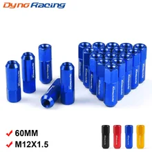 Dynoracing 60 мм M12* 1,5 Колесные гайки Новые 20 шт гоночные гайки для колес винтовые алюминиевые гайки M12X1.5 BX100442