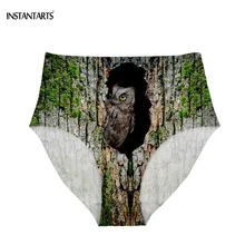 INSTANTARTS для женщин бикини дно с принтом Совы одноцветное Высокая талия бразильские стринги купальники для малышек купальник дно одежда заплыва шорт