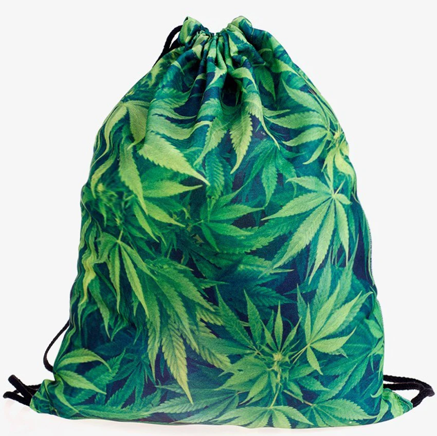 New Fashion Escolar Backpack 3d Print Weed Softback Women Mochila