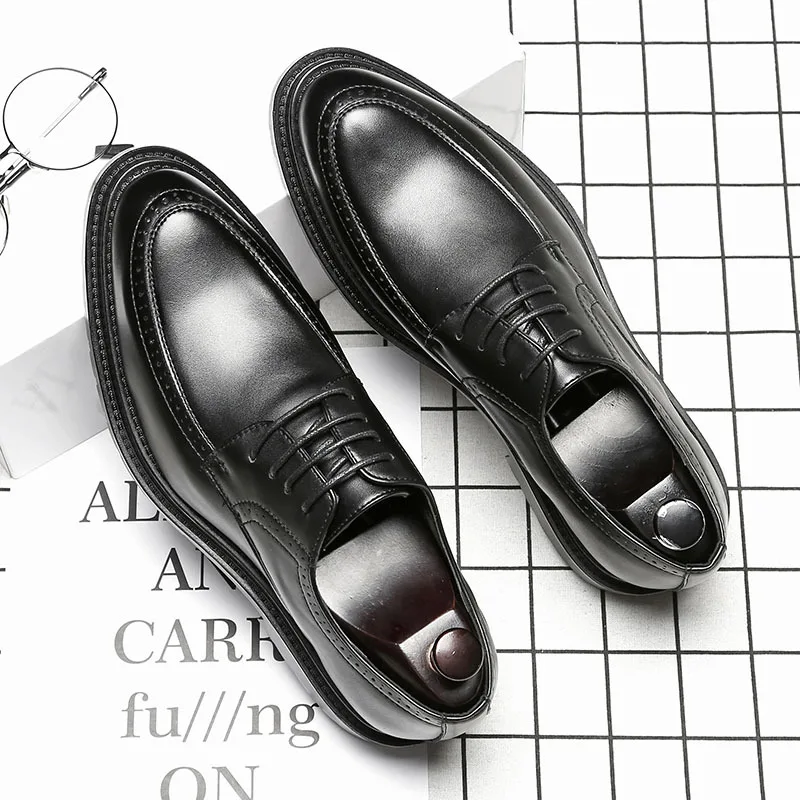 En Pointu gray Décontractée porter brown Hommes Hard Size38 Black Robe up Mode Chaude Coréenne De Bout Cuir Dentelle Vente 44 Chaussures D'affaires YwSqxR