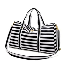 Женский полосатый дорожные сумки с высокой пропускной способностью Чемодан сумка через плечо в повседневном стиле с вещевой мешок личность путешествие на выходные большие сумки