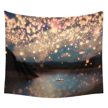 

Nature Scenery Art Tapestry Wall Hanging Boho 6 Styles Forest/Lantern Home Decor Beach Yoga Mat Throw Towel For Home Hotel Decor