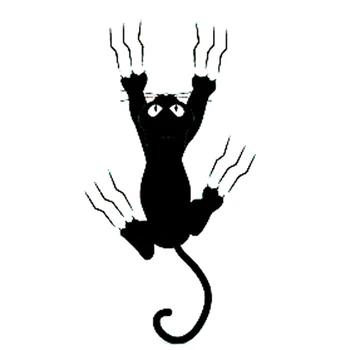 

9.4cm*18cm Funny Animal Cat Claws Scratch Jump Vinyl Car Sticker Fashion Cartoon Decal S6-3229