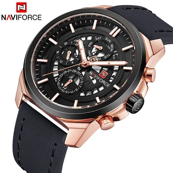 

NAVIFORCE Luxury Brand Sports Men's Military Watch Skeleton Design Waterproof Black Watch Men Dial All Work relogio masculino