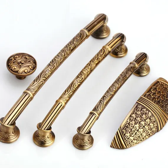 Useful Antique Brass Pull Handle Knobs For Furniture Dresser Drawer Cabinet Door 