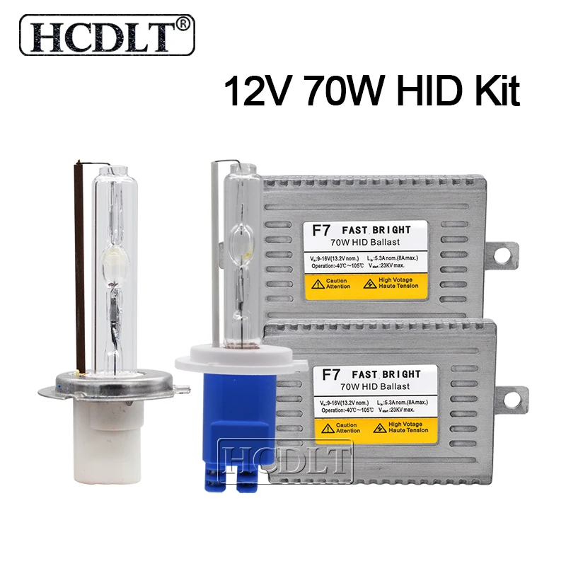 HCDLT High Power 70W DLT F7 Fast Start Car Headlight HID Kit Xenon D2H HID Bulb H1 H3 H7 H11 HB3 HB4 AC 12V Slim HID Ballast Kit (2)