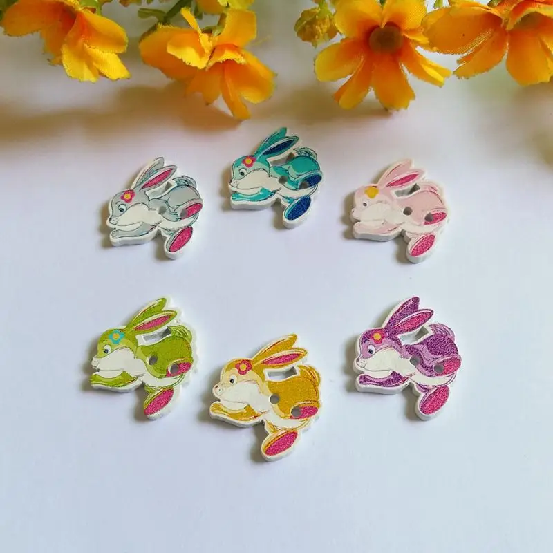 

40pcs Mixed 2 Holes Decorative Buttons Lovely cartoon Animals Wood Buttons Sewing Scrapbooking