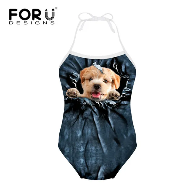 FORUDESIGNS Swimsuit for Children One piece Girls Swimwear Cute Cat ...