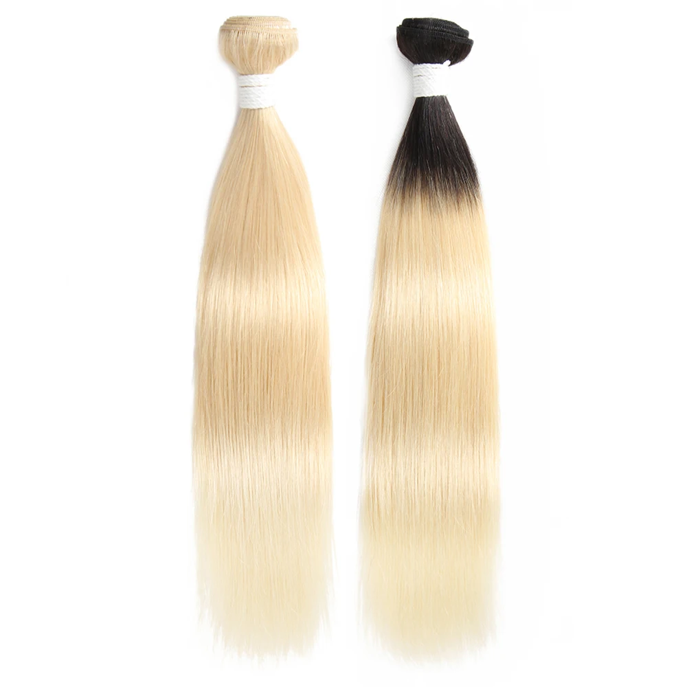 Brown Blonde 613 Remy Human Hair Bundle Pack For Salon 8-26inch Ombre Black Blonde Brazilian Hair Weaves 3 Bundles EUPHORIA Weft