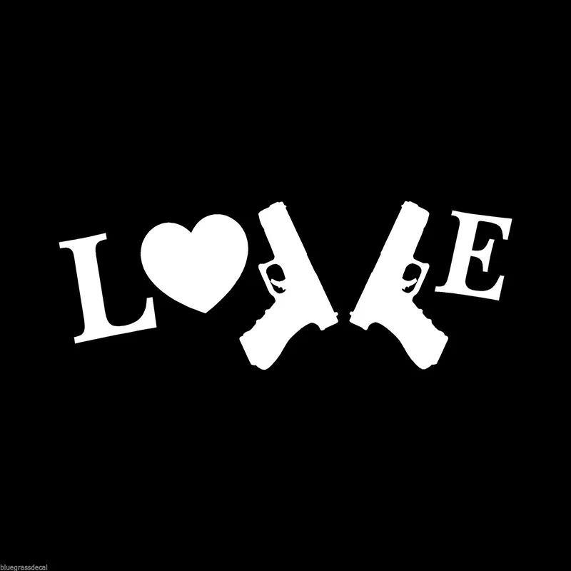 Love Heart Guns Window Vinyl Wall Decal Sticker Lapt Boat Trailer Rear Car | Автомобили и мотоциклы