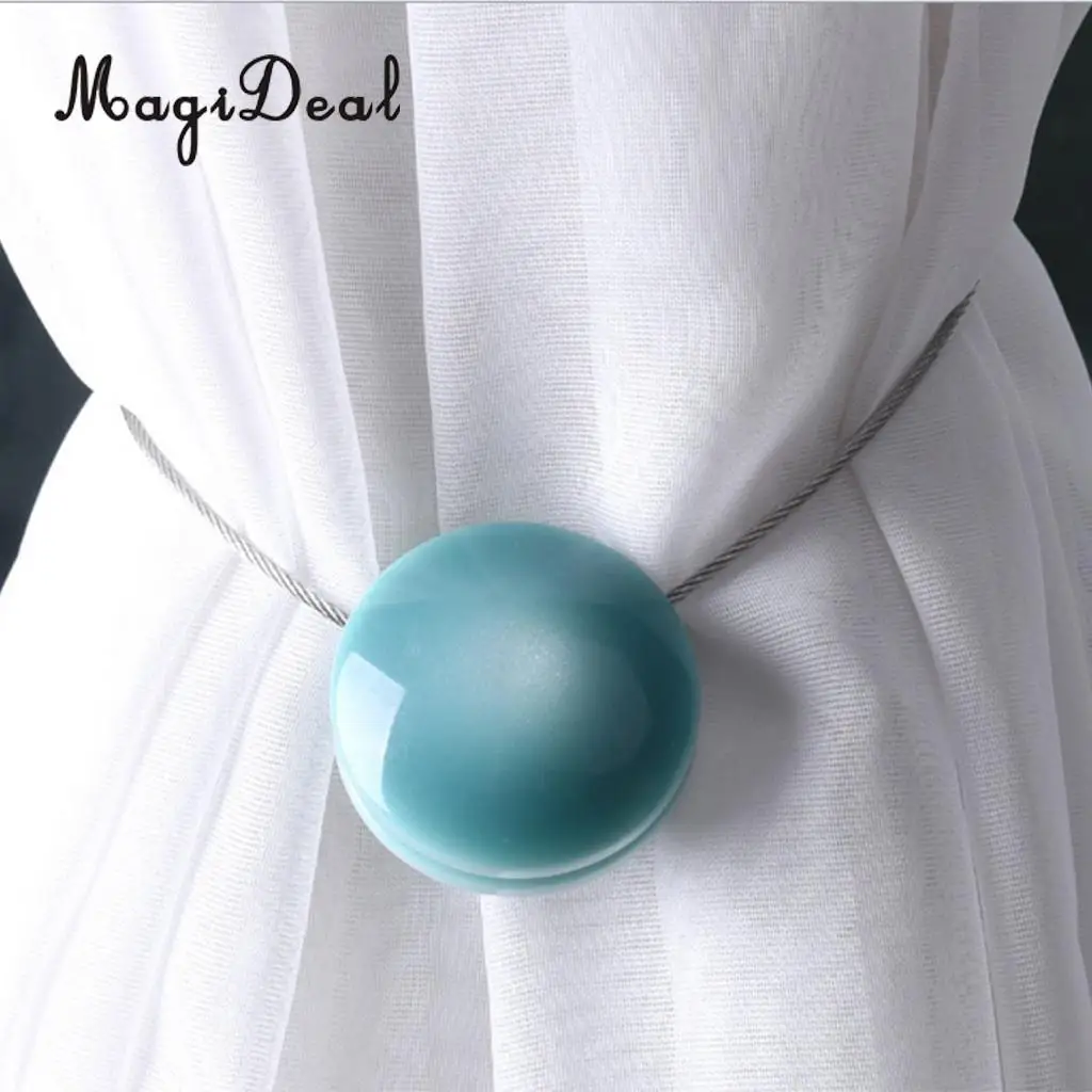 1Pcs Hemispherical Ball Magnetic Curtain Buckle Holder Tieback Tie Backs Home Decor ( Blue Green Color ) | Дом и сад