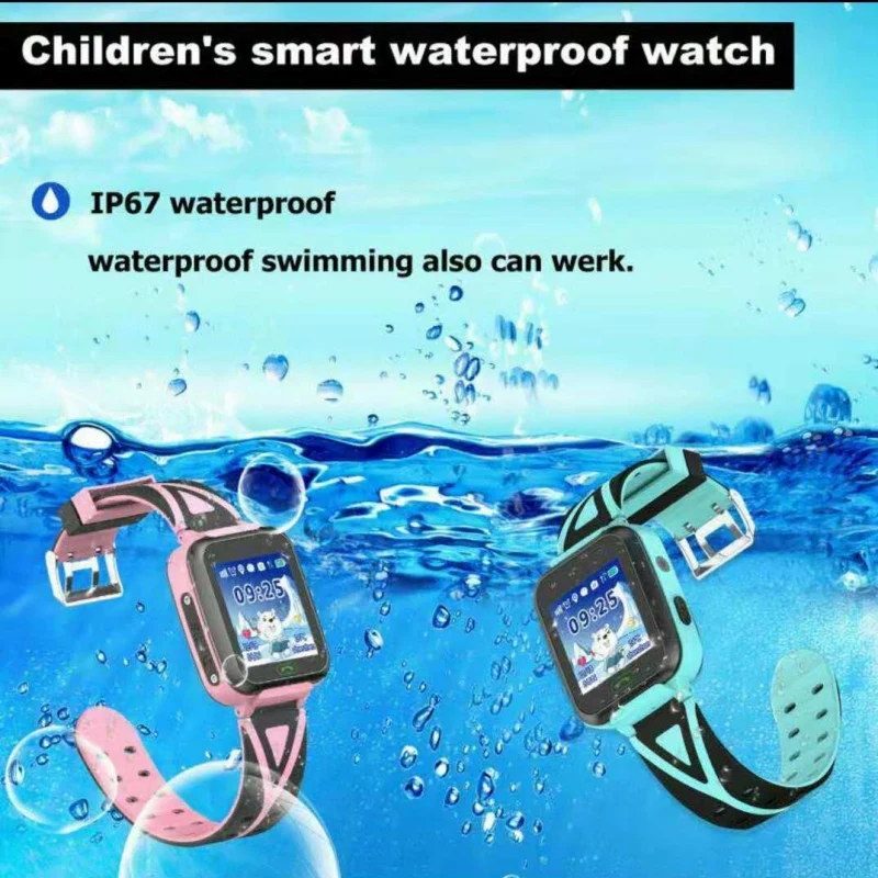 Детские часы с системой слежения IP67 водонепроницаемый SOS Wifi расположение водонепроницаемый фонарик камера HD 1,4" детские часы T16
