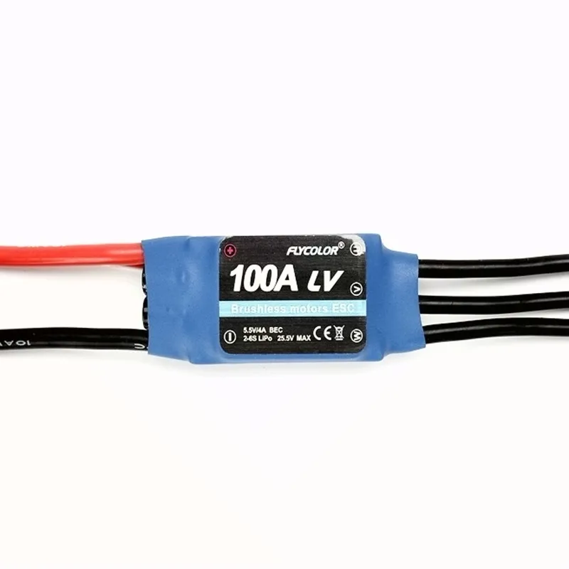 

Flycolor 100A RC brushless ESC 2-6S SBEC 5.5V/4A hobby model aircraft helicopter part accessories electronic speed controller