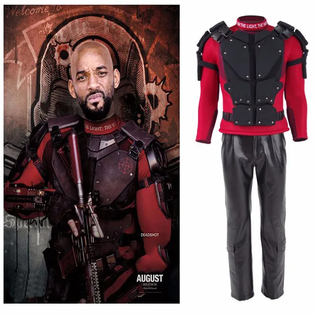 DC Deadshot Floyd Lawton Cosplay Costume Halloween Outfit Top Vest pants for Manin Movie & TV