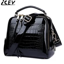Бренд icev Органайзер женская сумка из лакированной кожи высокого качества дизайнерская сумка-ранец женская сумка на плечо