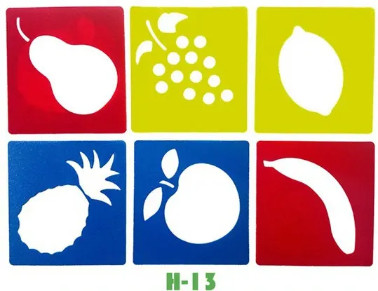 6pcs lot apple lemon grape fruit template stencil kids art board