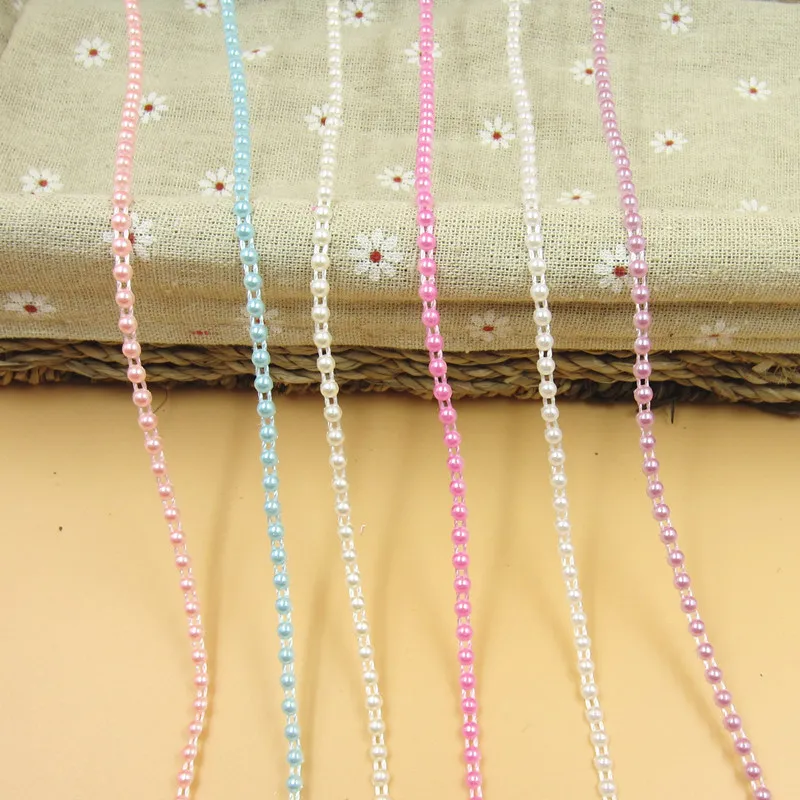 

5meter 4mm ABS Imitation Pearl Beads Chain Banding Trim Sewing for DIY Wedding drees Jewelry Craft Headband