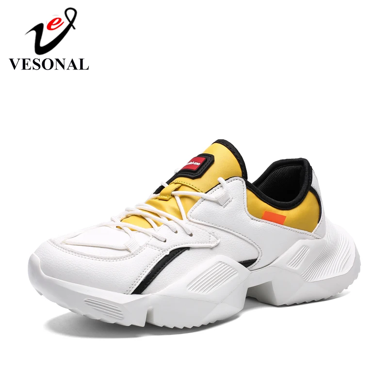 

VESONAL Summer Fashion Thick bottom Sneaker Man For Adult Trend Casual Shoes Male Skateboard Shoes Quality Rubber wear-resistant