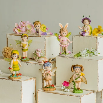 

Cartoon Mini Flying Flower Fairy Miniature Figurine Bonsai Craft DIY Dollhouse Garden Ornament Decoration Toys