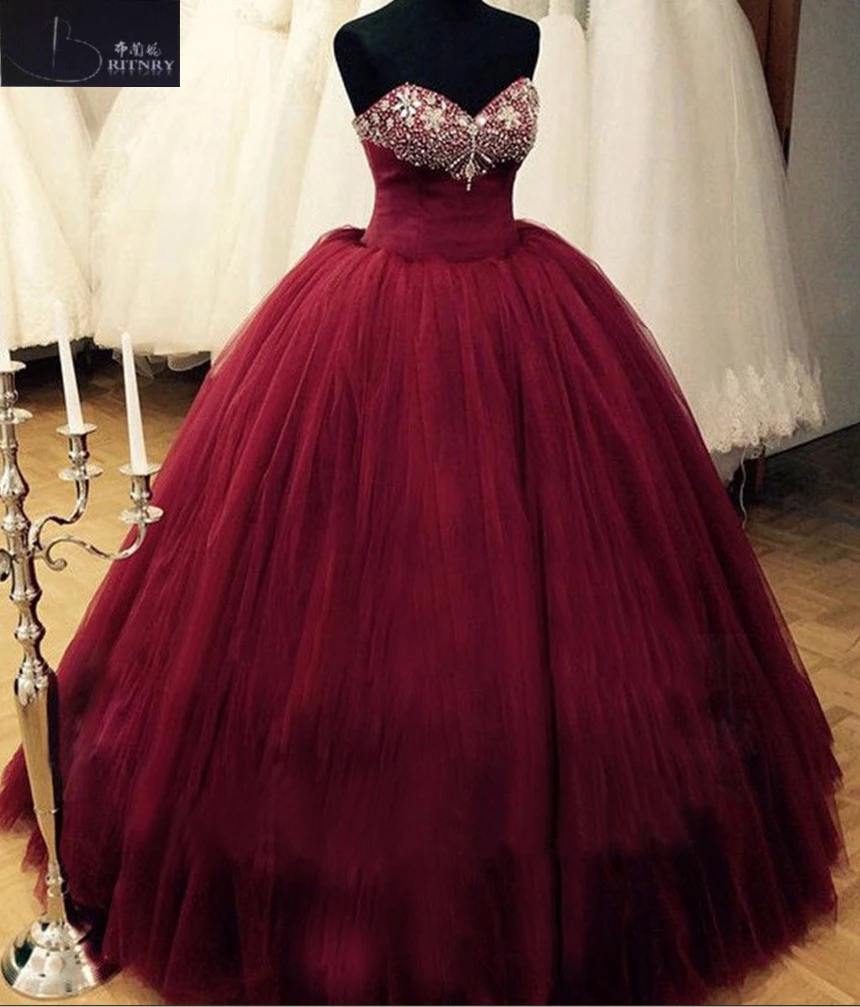 red sweetheart ball gown