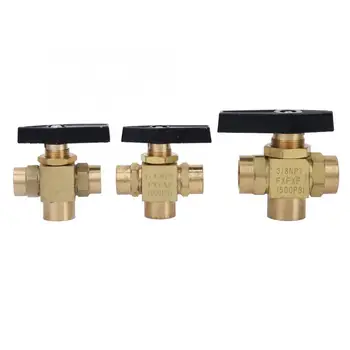 

High Pressure 1500psi 3 Way Female NPT 1/8" 1/4" 3/8" Brass Ball Valve