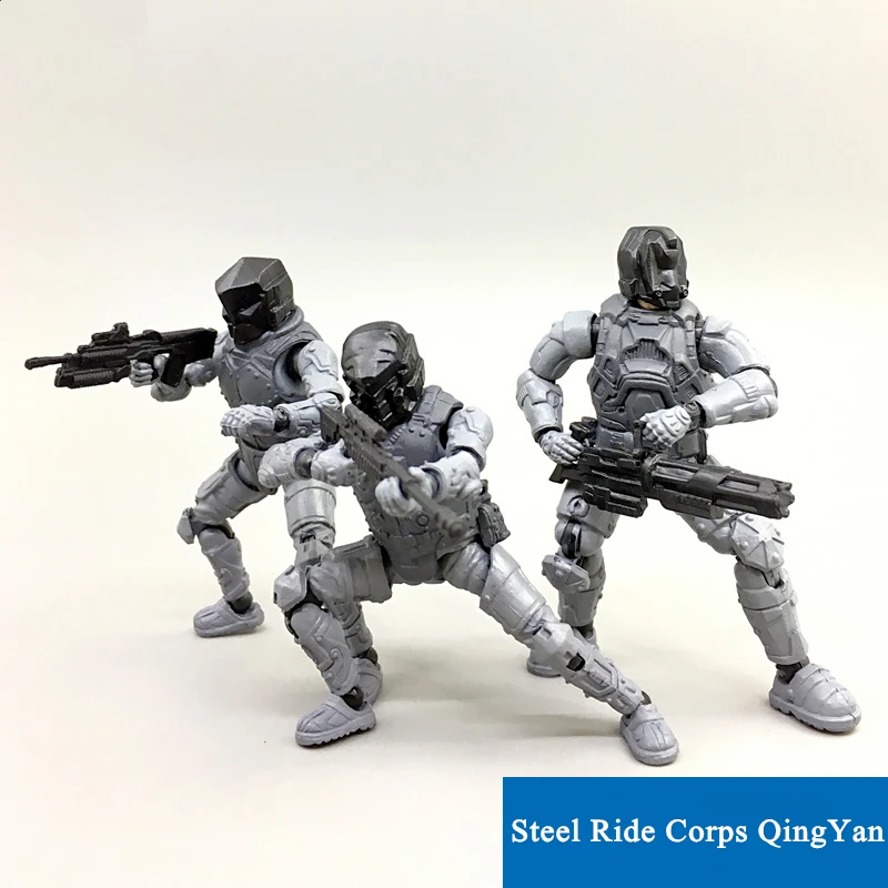 

JOY TOY 1/27 action figures Assembly Steel Ride Corps army soldiers [3pcs/lot] Soldiers' joints movable Military model toys