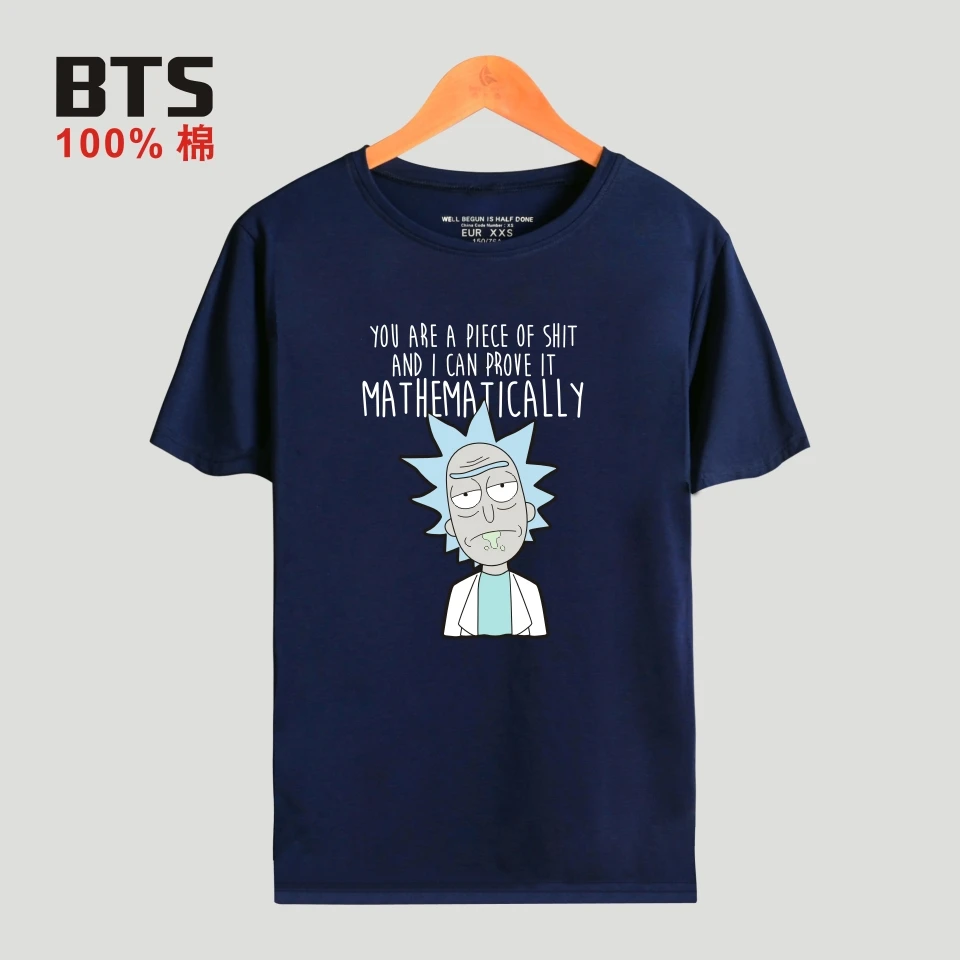 FrdunTommy Rick And Morty T-shirt Men Classic Animation T-shirt Men Cotton Fashion Casual Funny Science Fiction Cartoon T Shirt
