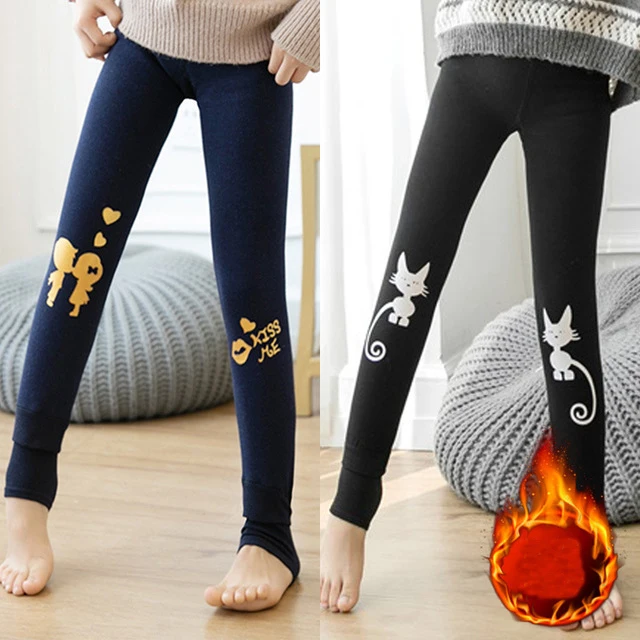 

Girls Leggings 2019 Autumn Winter Plush Velvet Cartoon Long Children's Trousers Warm Baby Leggings for Girl Bootpants