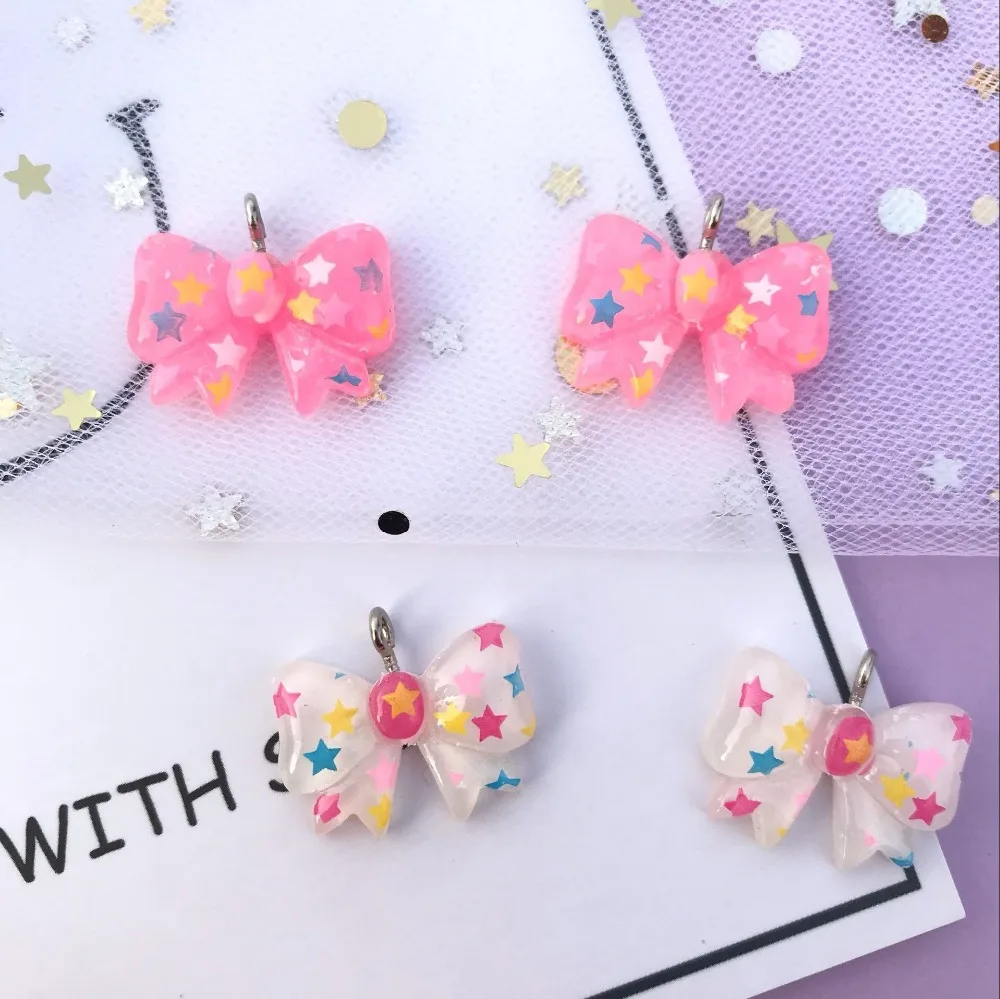 

21*15mm 10pcs mini small bow tie charms Flat back resin charms necklace pendant keychain earring for DIY decoration