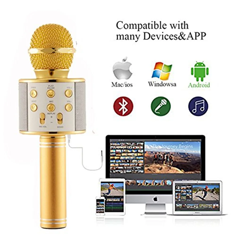 

WS858 professional wireless microphone condenser karaoke mic bluetooth radio mikrofon mikrafon studio recording studio WS 858