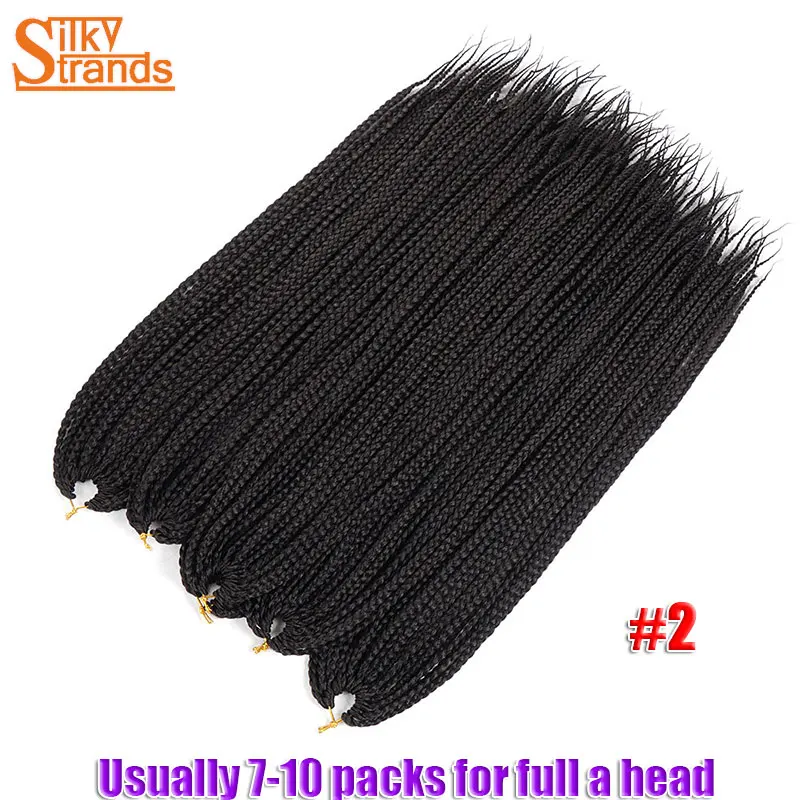 Шелковистые пряди коробка для вязания крючком вязание косичками косички синтетические накладные волосы плетеные волосы Омбре цвета оптом 14 18 24'' - Цвет: #2