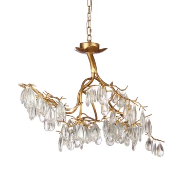 

NEW American Retro Crystal Chandelier LED Artist Metal Light For Living Room Hotel Creative Resturant K9 Crystal G4 Chandelier