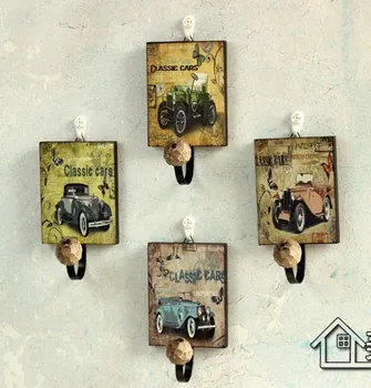 

Free Shipping! 2pcs/lot Vintage Style Classic Car Heavy Duty Metal Wall Hook Sundries Hanger Decorative Hook Wall & Home Deco