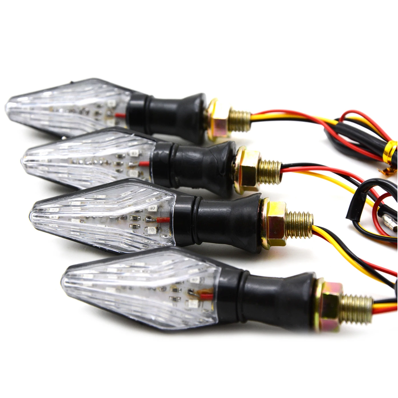 12V Универсальный мотоцикл светодиодный световые указатели поворота Янтарный