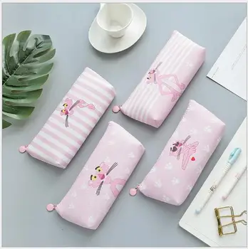

2pcs Kawaii PU Pencil Bag Multifunctional Zipper Pencil Case Student Stationery Make up case Cute Cat