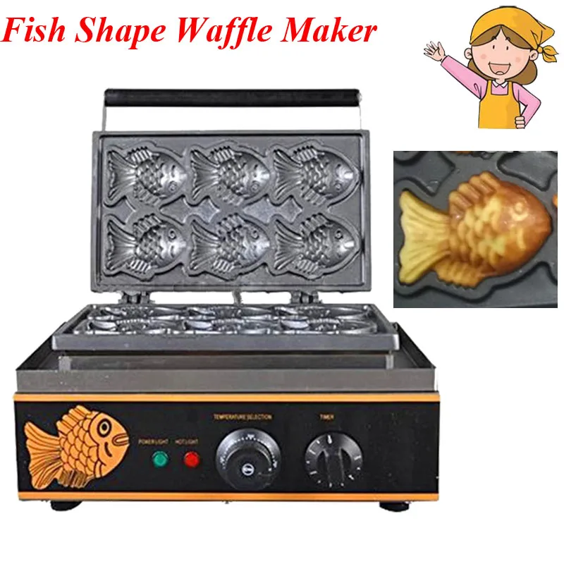 

1pc Korea Fish Shape Waffle Maker Machine Electrothermal Snack Equipment Baking Machine FY-112