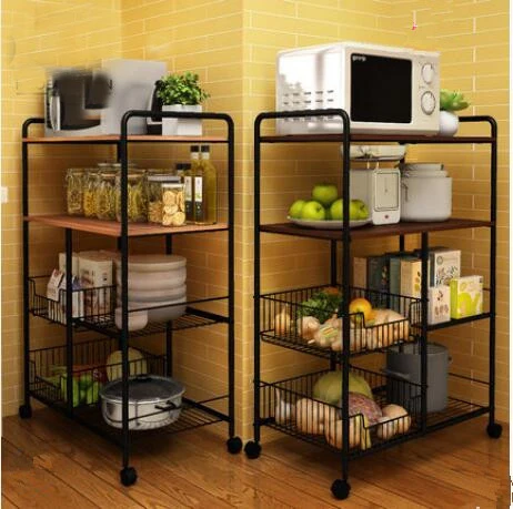 

Kitchen shelf Kitchen articles shelf on the ground multi-layer microwave oven storage Vegetable Bowl pot shelf