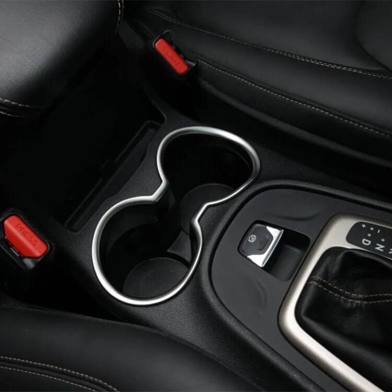 For Jeep Cherokee 2014 2015 2016 ABS Chrome Matt Cup Holder Surround