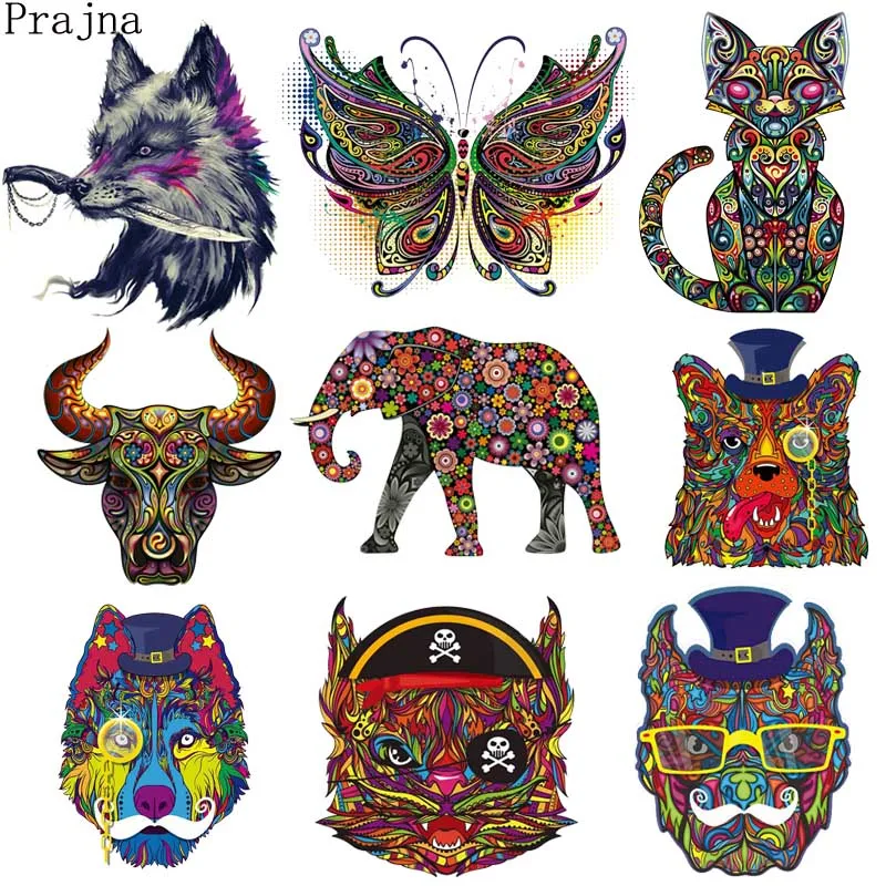 

Prajna Stickers Mandala Heat Transfer Patch Iron On Transfers For Clothes Thermal Lion Transfers Tshirt Retro Vintage Applique