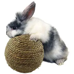 Маленький питомец натуральный хомяк жевательная игрушка травяной шар для чистки зубов игрушки для кролика кошки маленькие грызуны игрушки
