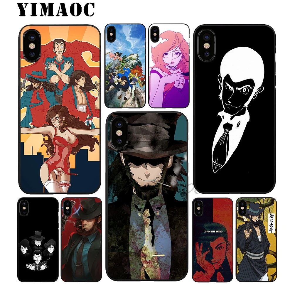 

YIMAOC Lupin III Part V Soft TPU Black Silicone Case for iPhone X or 10 8 7 6 6S Plus 5 5S SE Xr Xs Max