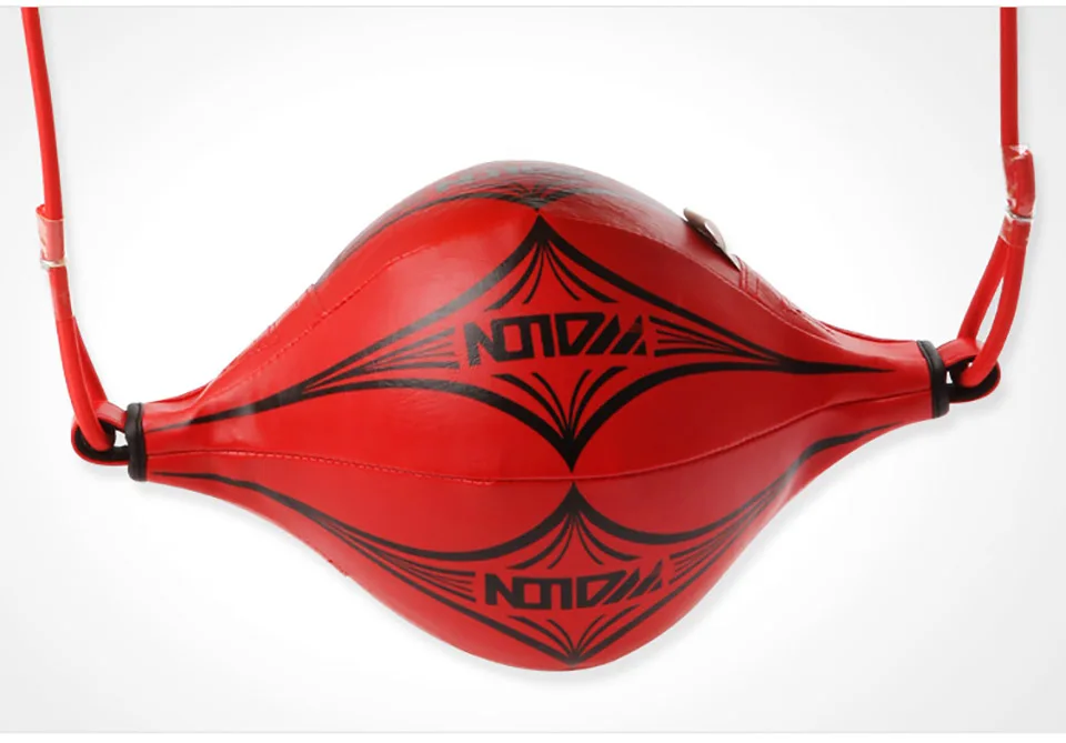 Сверхмощный боксерский скоростной мяч Бесплатный крюк воздушный насос двойной конец Муай Тай боксерский груш - Цвет: Красный