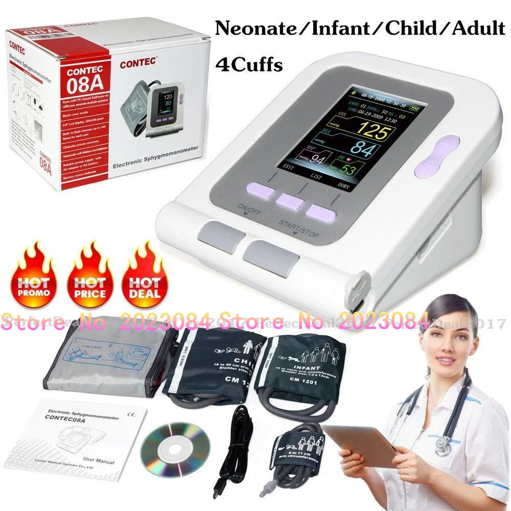 Contec08A Automatic Digital Blood Pressure monitor Neo/Infatn/Child