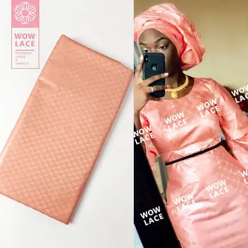 

Peach Bazin Riche Lace Fabric Fragrant Good Smell 2019 High Quality 100% Cotton Soft Style African Nigerian Lady Basin Fabrics