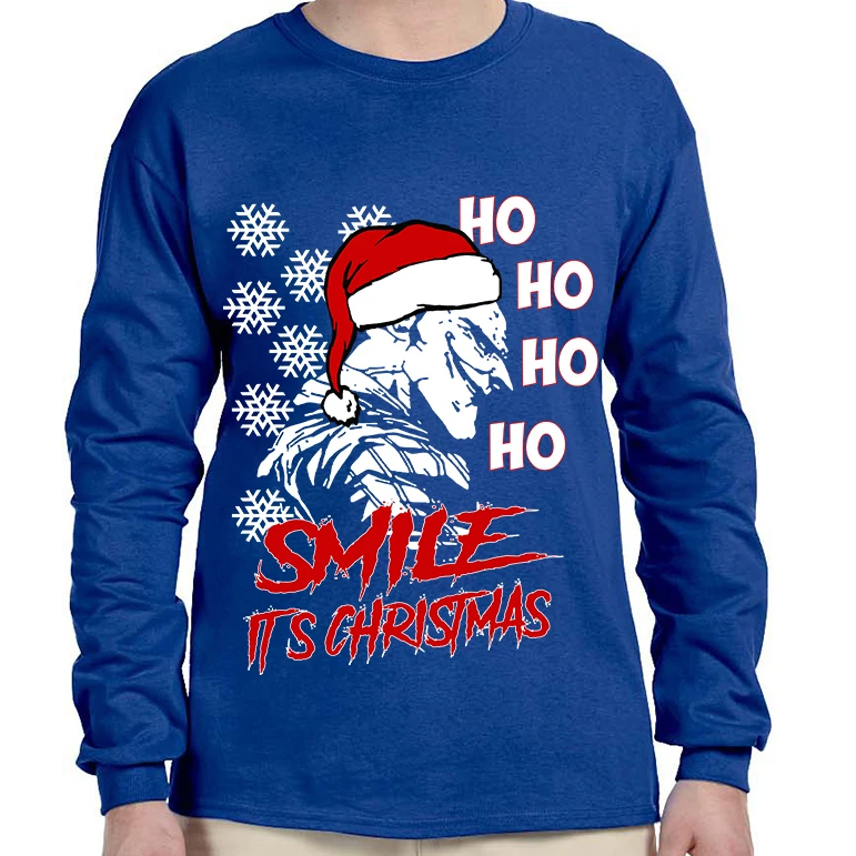 Men's Long Sleeve Christmas Joker Smile Its Christmas Ugly Gift (4)